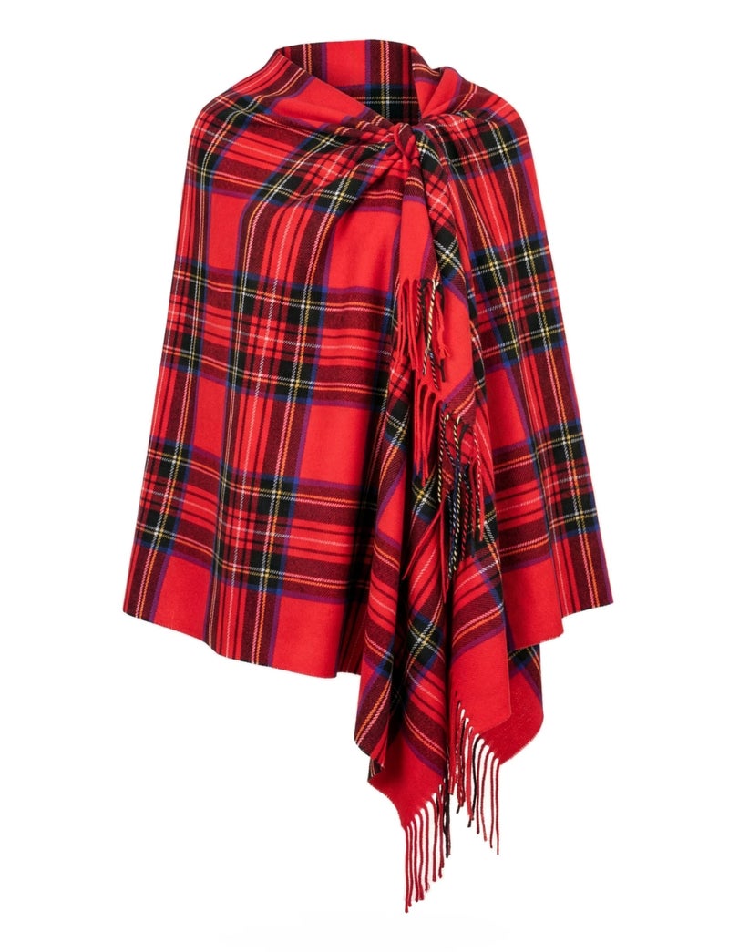 Achillea Oversized Cashmere Feel Scotland Scottish Tartan Plaid Scarf Shawl Wrap Winter Warm 80" x 30" (Royal Stewart Tartan) - Image 1